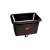 Zwarte Rubbermaid Cube Truck met verende bodem 396 liter