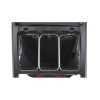 Rubbermaid drievoudige stalen afvalzakhouder gemonteerd ter illustratie