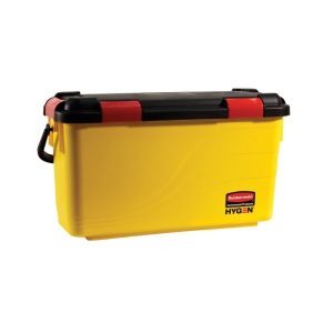 Rubbermaid Hygen laademmer 27 liter geel met zwart deksel