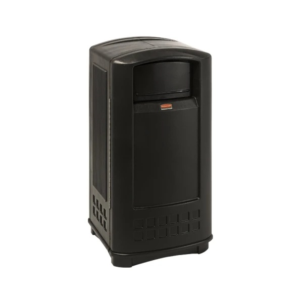 Rubbermaid Landmark Junior container 132,5 liter zwart met pushkleppen