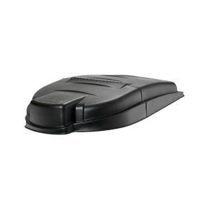 Zwart Rubbermaid Mega Brute deksel met centraal scharnier