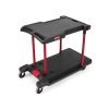 Rubbermaid multifunctionele servicewagen rood zwart met twee laadvlakken