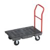 Rubbermaid Heavy-Duty platformwagen klein met zwart platform en rode duwbeugel