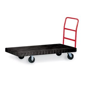 Rubbermaid platformwagen medium met zwart laadplatform en rode duwbeugel