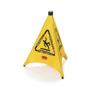 Rubbermaid gele pop-up-waarschuwingskegel 50,8 cm met natte-vloerpictogram