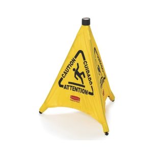 Rubbermaid gele pop-up-waarschuwingskegel 76,2 cm met natte-vloerpictogram
