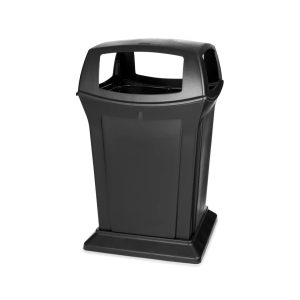 Rubbermaid Ranger container 170,3 liter zwart met vier open inworpopeningen