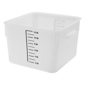 Rubbermaid witte ruimtebesparende voedselcontainer 11,4 liter met maataanduiding, zonder deksel