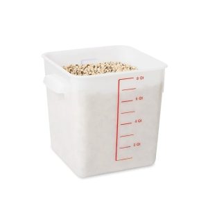 Rubbermaid witte voedselcontainer 7,6 liter; één exemplaar uit de set van zes, afgebeeld zonder deksel