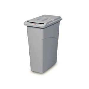 Rubbermaid Slim Jim Confidential afvalbak 87 liter grijs met papiergleuf en slot