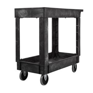 Rubbermaid Standaard Utility werkwagen klein met twee schappen zwart