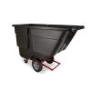 Zwarte Rubbermaid Commercial Tilt Truck 760 liter op wielen
