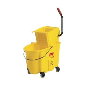 Rubbermaid WaveBrake gele combopers met zijwaartse pers en 33 liter emmer
