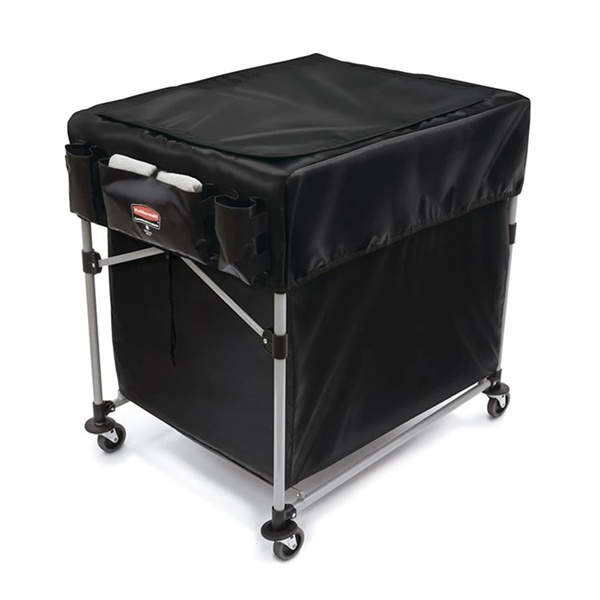 Rubbermaid grote X-Cart kap op 300-liter wagen ter illustratie