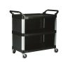 Rubbermaid X-tra materiaalwagen zwart met drie gesloten zijden