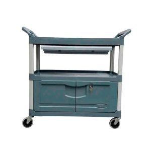 Rubbermaid X-tra materiaalwagen grijs met lade en afsluitbare kast