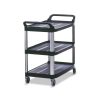 Rubbermaid X-tra werkwagen zwart met drie schappen