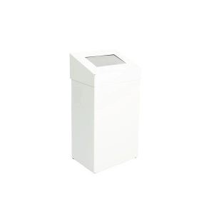Sanitaire afvalbak met pushklep 50 liter wit