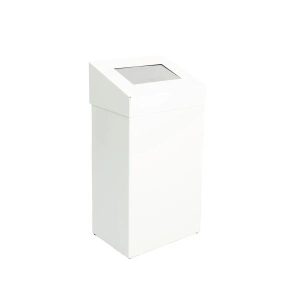 Sanitaire afvalbak met pushklep 50 liter wit