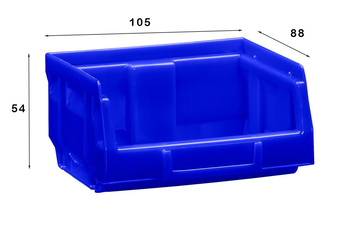 Blauwe stapelbakken in sets – kleine onderdelen overzichtelijk verdelen