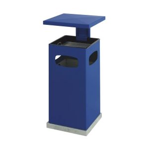 V-Part as-papierbak 70 liter blauw met afneembaar afdak