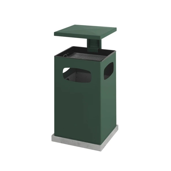 V-Part as-papierbak 80 liter groen met afneembaar afdak