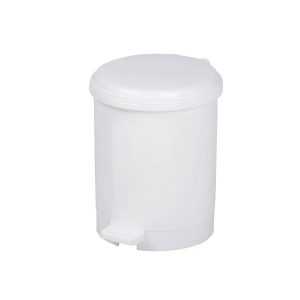 V-Part kunststof pedaalemmer 20 liter wit met voetpedaal