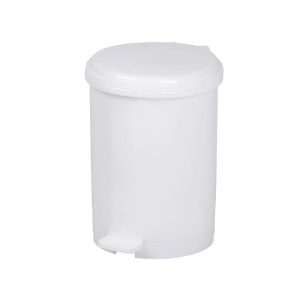 V-Part kunststof pedaalemmer 40 liter wit met voetpedaal