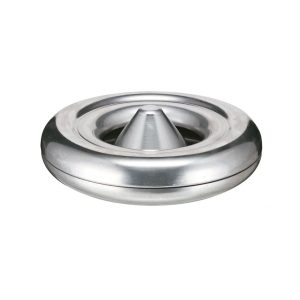 Vlamdovende ronde aluminium asbak met diameter 25 cm