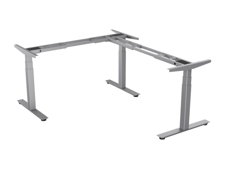 YOUP04 elektrisch hoekbureauframe met OLED – zilvergrijs